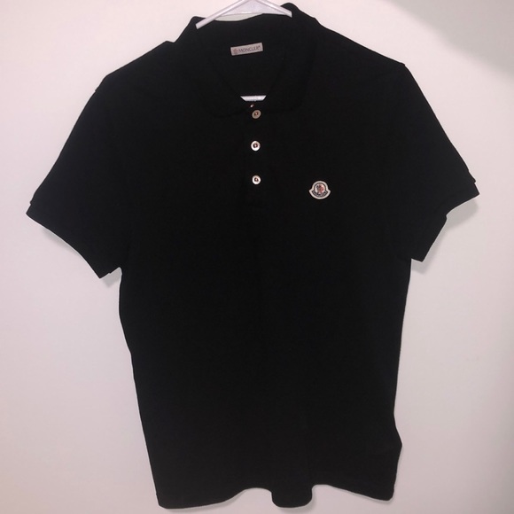 Mens Black Moncler Polo - Picture 1 of 4